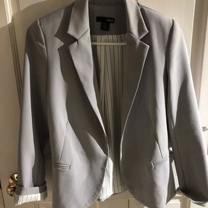 Aqua Light Gray Boyfriend Blazer XS